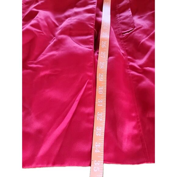 Torrid Womens Red Chiffon Drape Trench Coat Jacket Single Button Size 1 - Picture 10 of 10